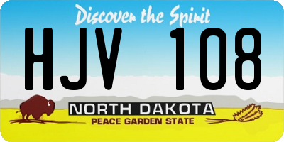 ND license plate HJV108