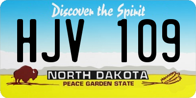 ND license plate HJV109