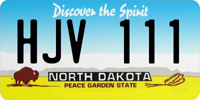 ND license plate HJV111