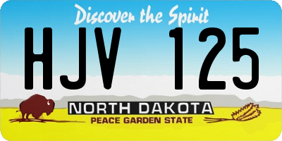 ND license plate HJV125