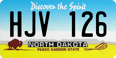 ND license plate HJV126