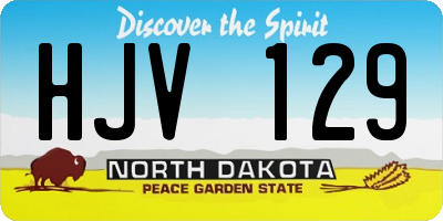 ND license plate HJV129