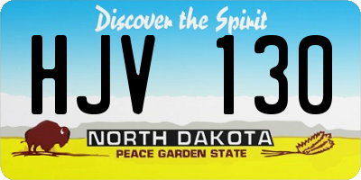 ND license plate HJV130