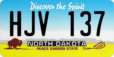 ND license plate HJV137