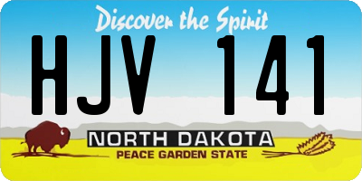 ND license plate HJV141