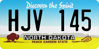 ND license plate HJV145