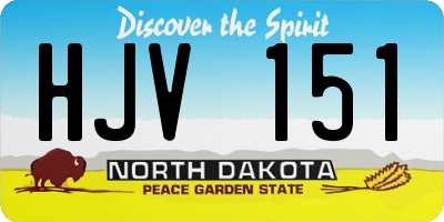 ND license plate HJV151
