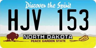 ND license plate HJV153