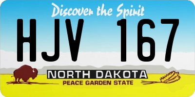 ND license plate HJV167
