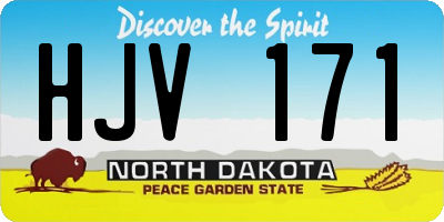 ND license plate HJV171