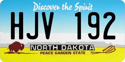 ND license plate HJV192