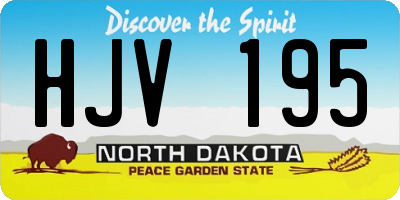 ND license plate HJV195