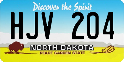 ND license plate HJV204