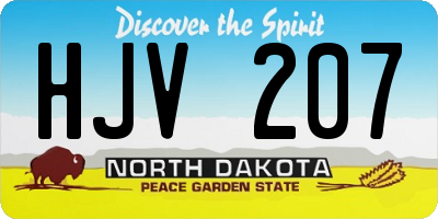 ND license plate HJV207