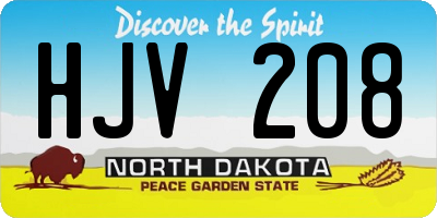 ND license plate HJV208