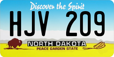 ND license plate HJV209