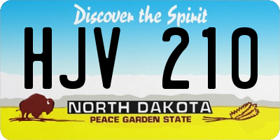 ND license plate HJV210