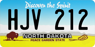 ND license plate HJV212