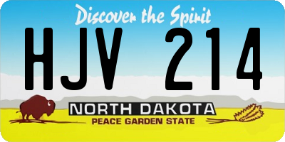 ND license plate HJV214