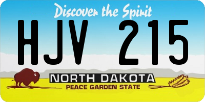 ND license plate HJV215