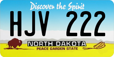 ND license plate HJV222