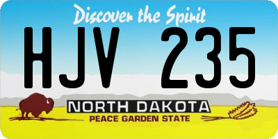 ND license plate HJV235