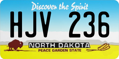 ND license plate HJV236