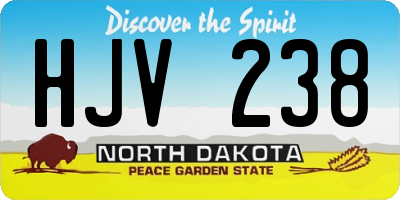 ND license plate HJV238