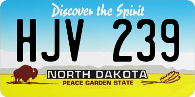 ND license plate HJV239