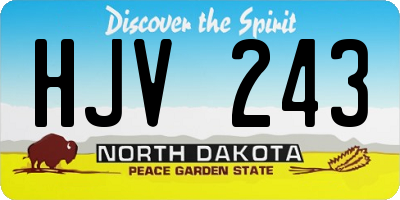 ND license plate HJV243