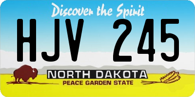 ND license plate HJV245