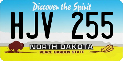 ND license plate HJV255