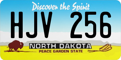 ND license plate HJV256