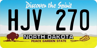 ND license plate HJV270