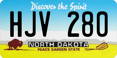 ND license plate HJV280
