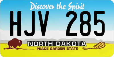 ND license plate HJV285