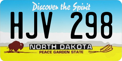 ND license plate HJV298