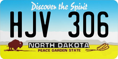ND license plate HJV306
