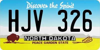ND license plate HJV326