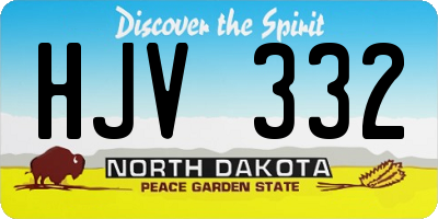 ND license plate HJV332