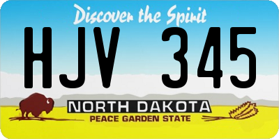 ND license plate HJV345