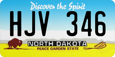 ND license plate HJV346