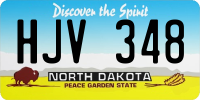 ND license plate HJV348