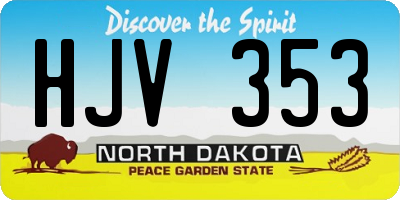 ND license plate HJV353
