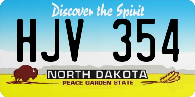 ND license plate HJV354