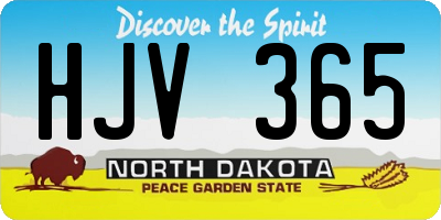 ND license plate HJV365