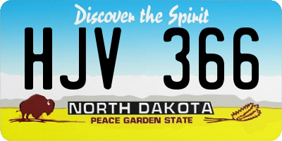 ND license plate HJV366