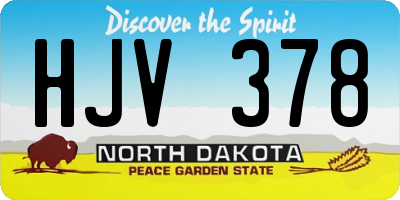 ND license plate HJV378
