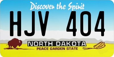ND license plate HJV404