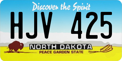 ND license plate HJV425